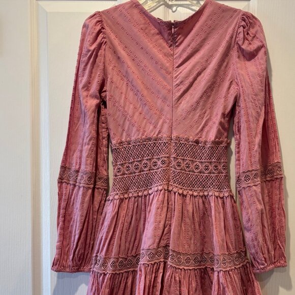 Free People Delightful Clip Dot Mini Dress -  Pink - Size 0 - Picture 3 of 8